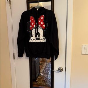 Disney Black Hoodie with Red and White Minnie Mouse Design